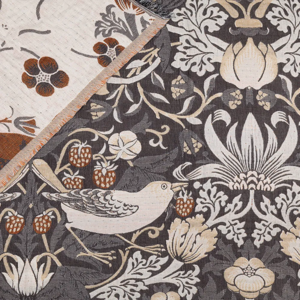 Strawberry Thief Jacquard Throw Biscuit
