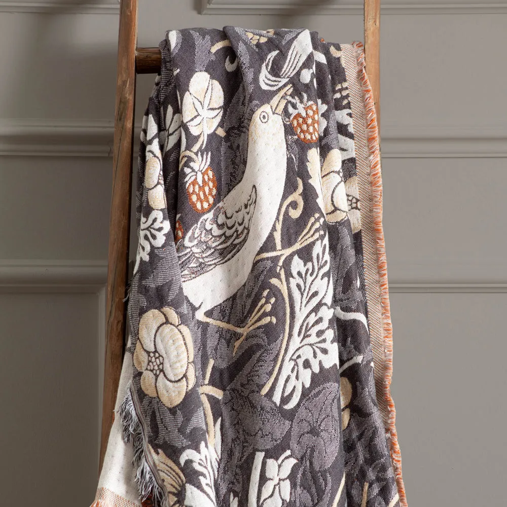 Strawberry Thief Jacquard Throw Biscuit