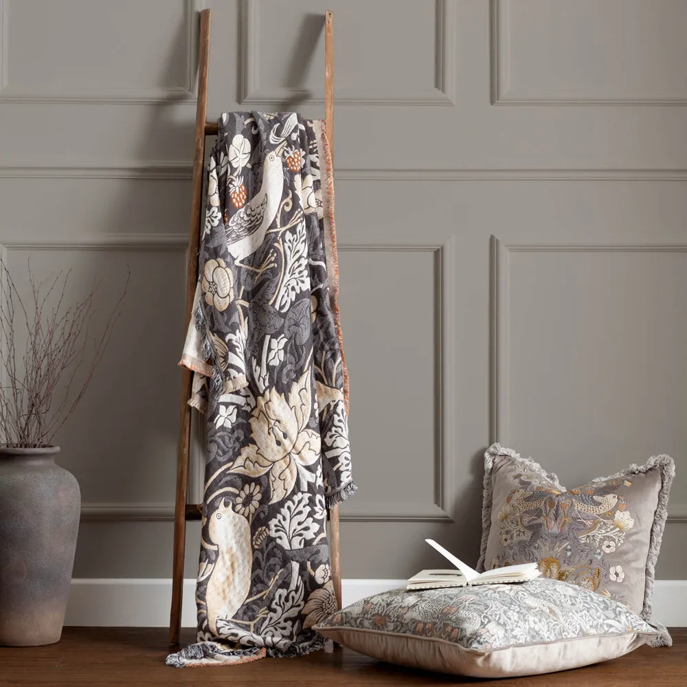 Strawberry Thief Jacquard Throw Biscuit