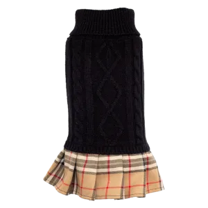 Sweater Dress | Tan Plaid