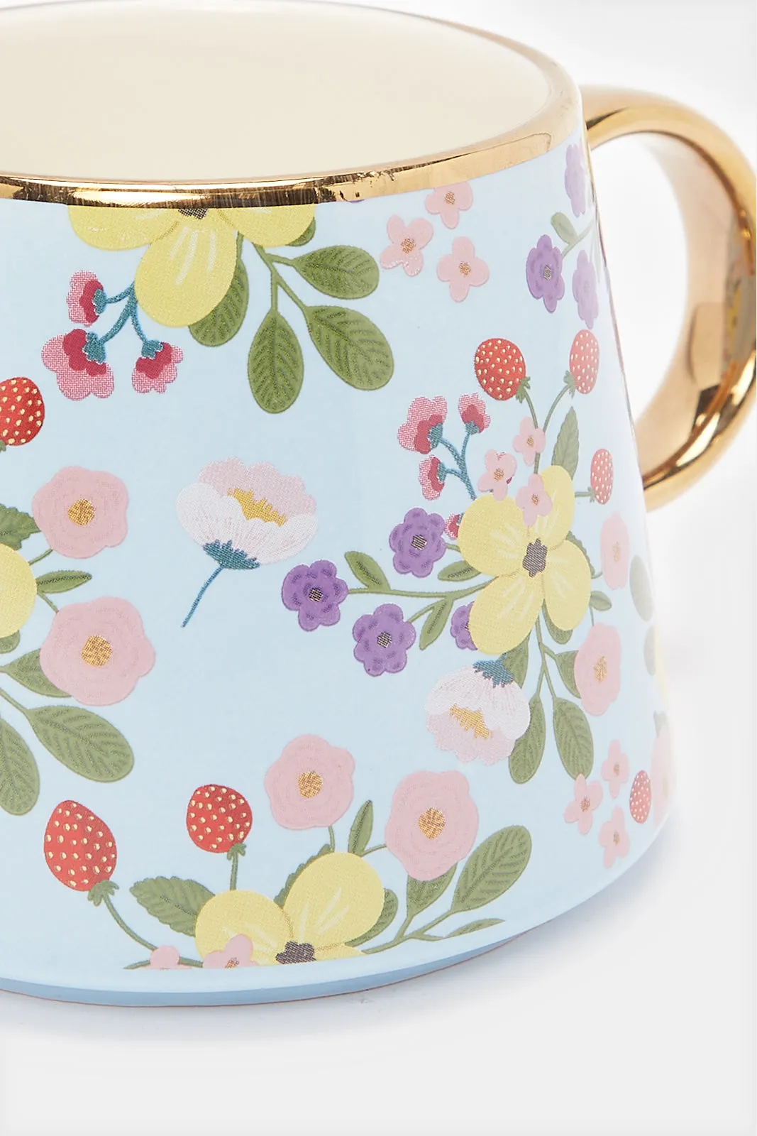 Teal Floral Printed Mug