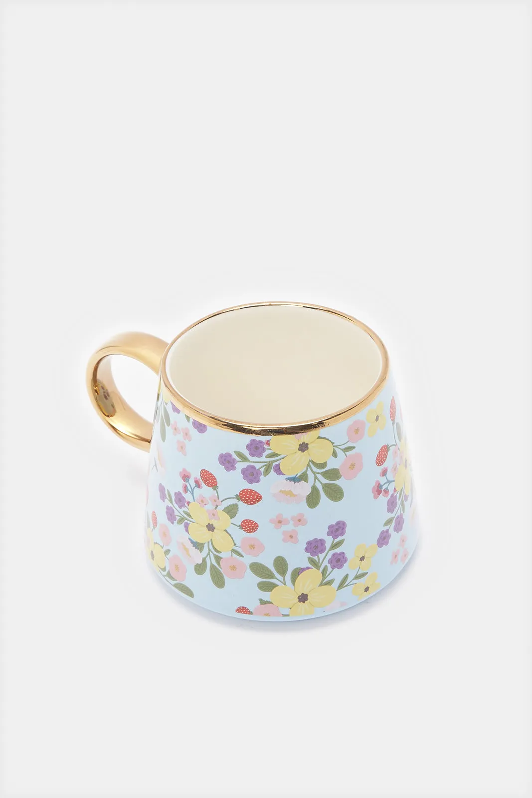 Teal Floral Printed Mug