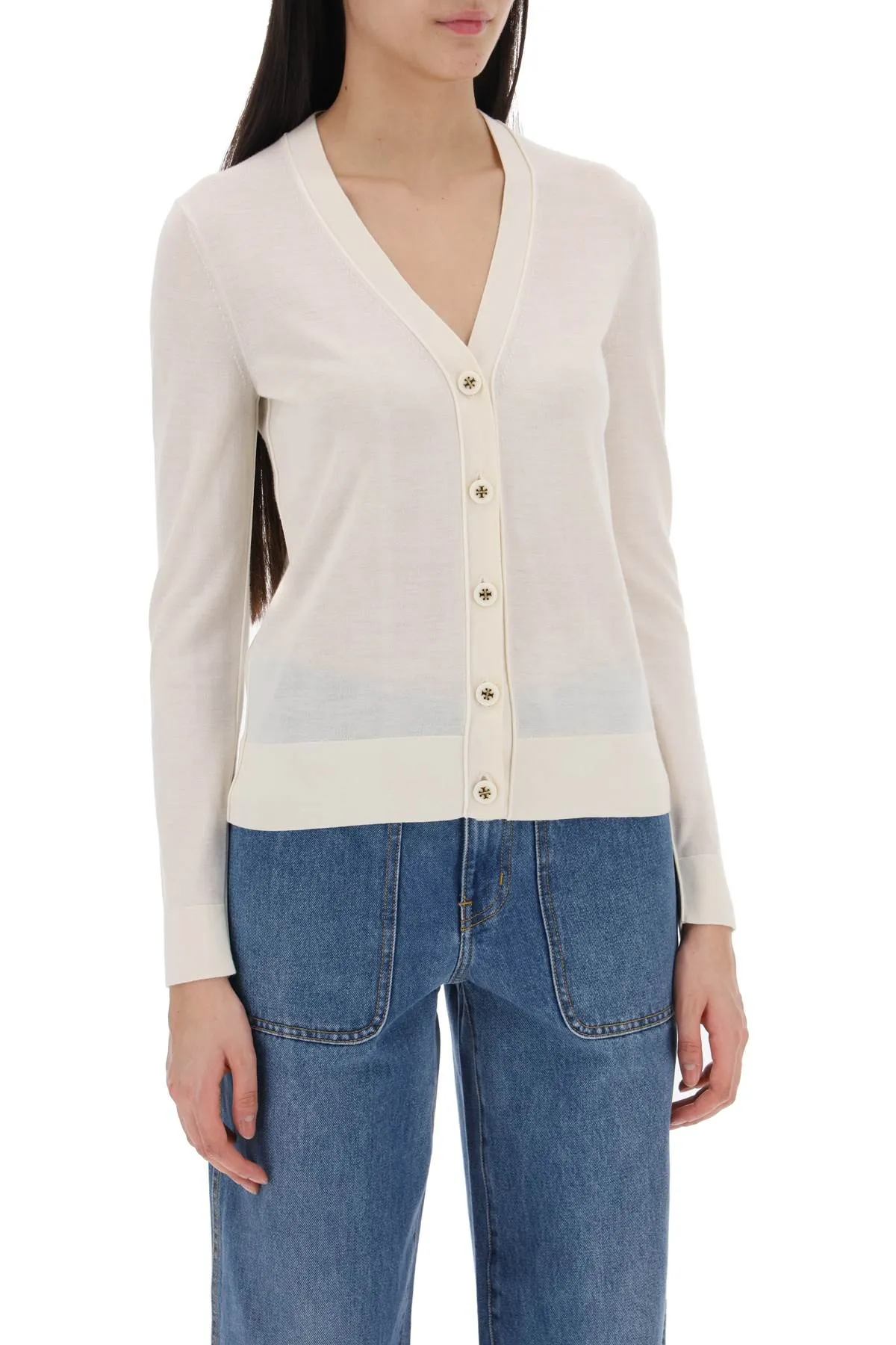 TORY BURCH 'simone' wool and silk cardigan