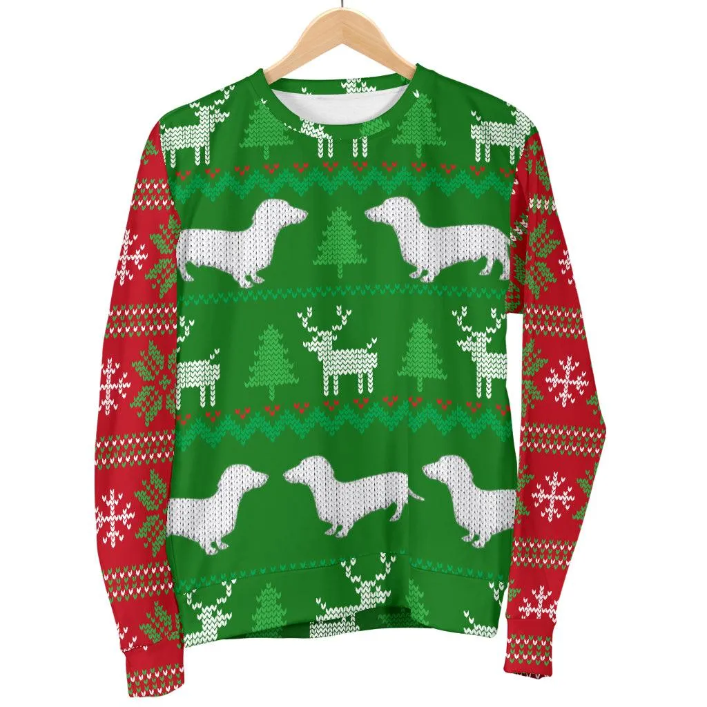 Ugly Christmas Sweater With Dachshunds Women's