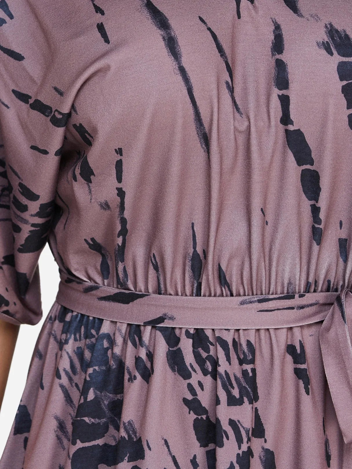 Wholesale Coffee V-Neck Short Sleeve Plain Cut Out Belt Dresses