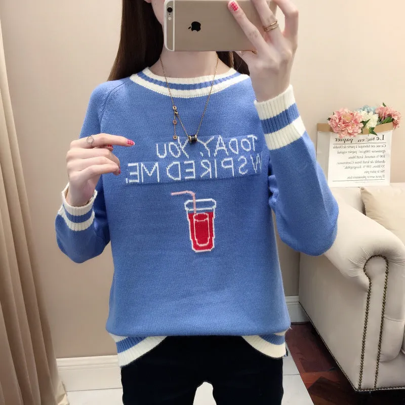 Women’s Cozy Knit Graphic Sweater – Stylish and Fun Designs