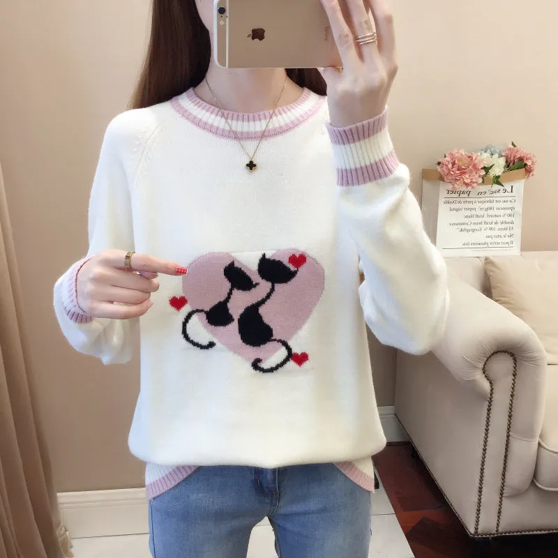 Women’s Cozy Knit Graphic Sweater – Stylish and Fun Designs