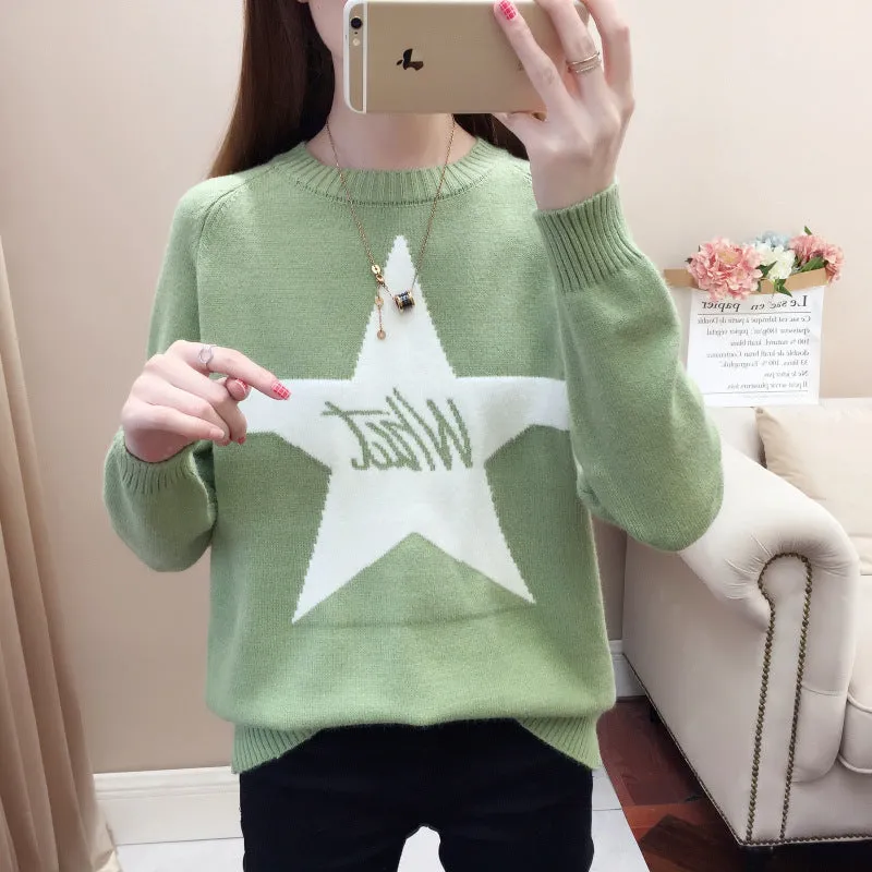 Women’s Cozy Knit Graphic Sweater – Stylish and Fun Designs