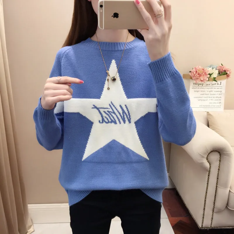 Women’s Cozy Knit Graphic Sweater – Stylish and Fun Designs