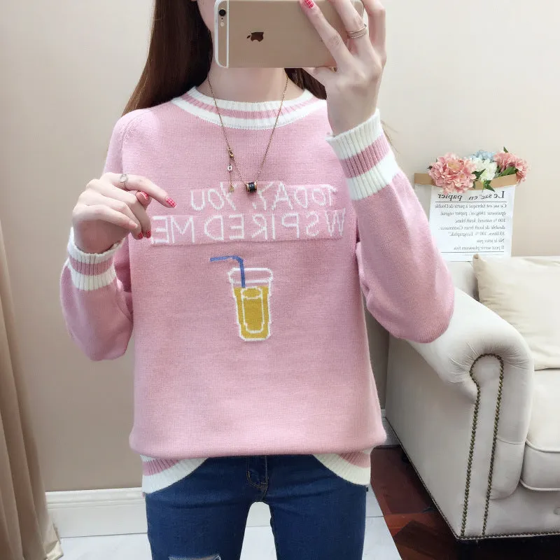 Women’s Cozy Knit Graphic Sweater – Stylish and Fun Designs