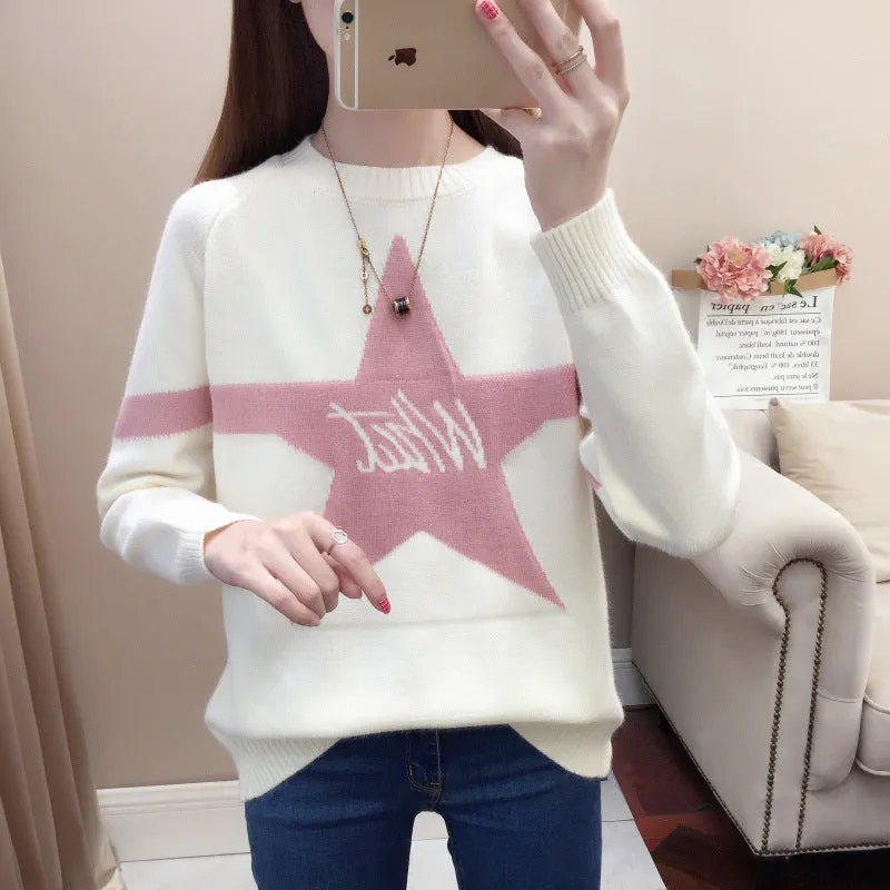 Women’s Cozy Knit Graphic Sweater – Stylish and Fun Designs