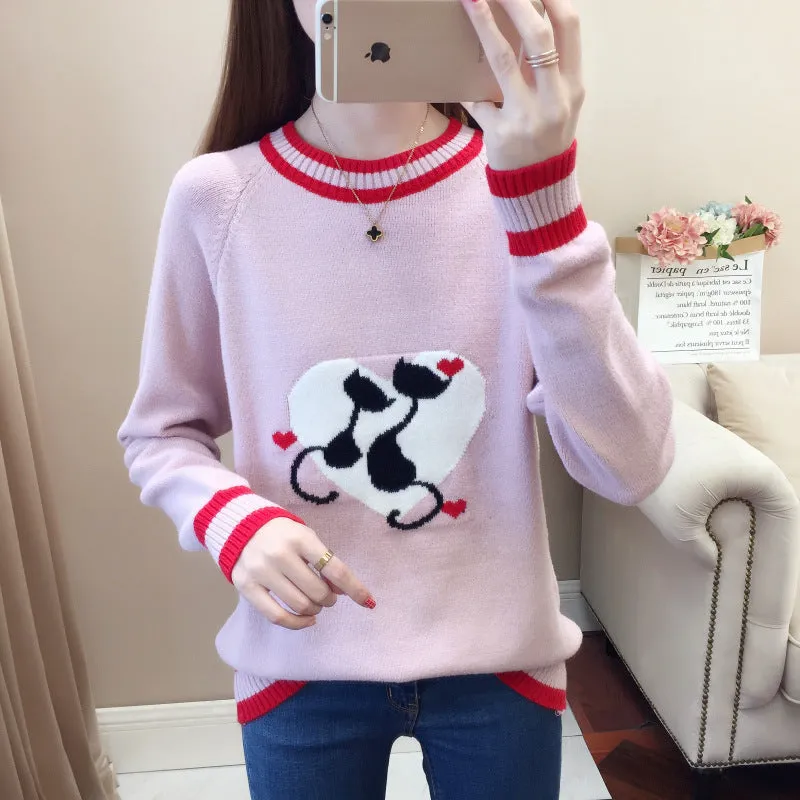 Women’s Cozy Knit Graphic Sweater – Stylish and Fun Designs