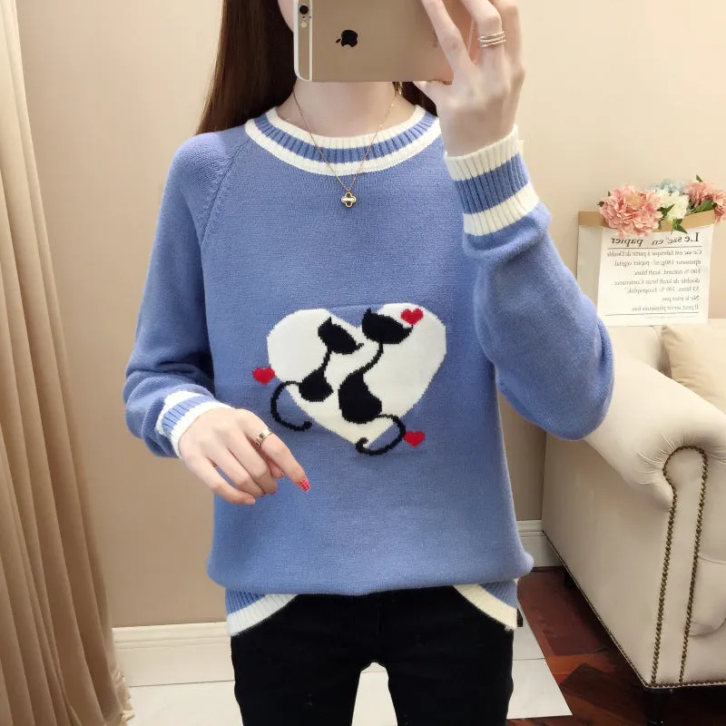 Women’s Cozy Knit Graphic Sweater – Stylish and Fun Designs