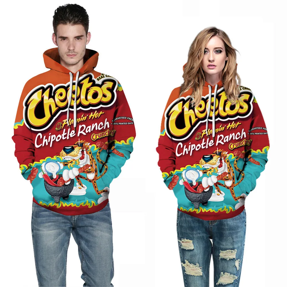 Women's Digital Printed Wear Hooded Fashion Couple Sweaters